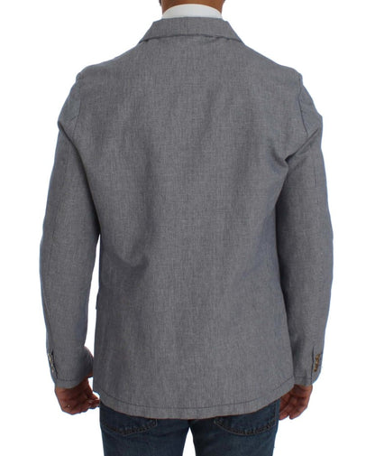 Master Coat Bleu, Blazer à Double Rang de Boutons, Coupe Régulière