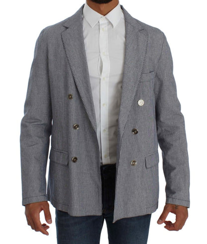 Master Coat Bleu, Blazer à Double Rang de Boutons, Coupe Régulière