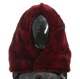 Bonnet écharpe à capuche en fourrure de hamster bordeaux Dolce &amp; Gabbana