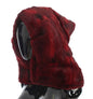 Bonnet écharpe à capuche en fourrure de hamster bordeaux Dolce &amp; Gabbana