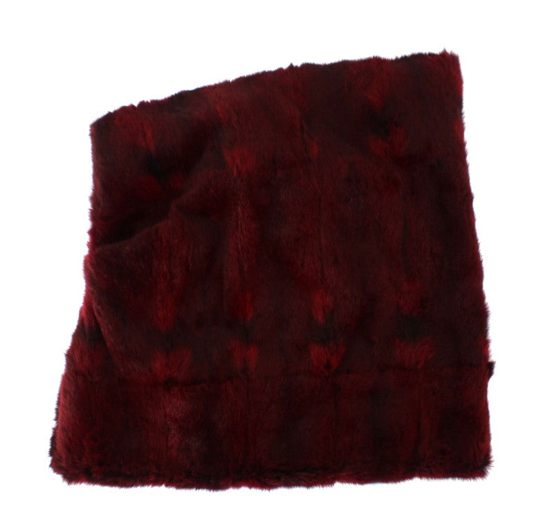 Bonnet écharpe à capuche en fourrure de hamster bordeaux Dolce &amp; Gabbana