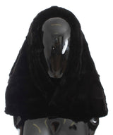Bonnet écharpe à capuche en fourrure de belette noire Dolce &amp; Gabbana