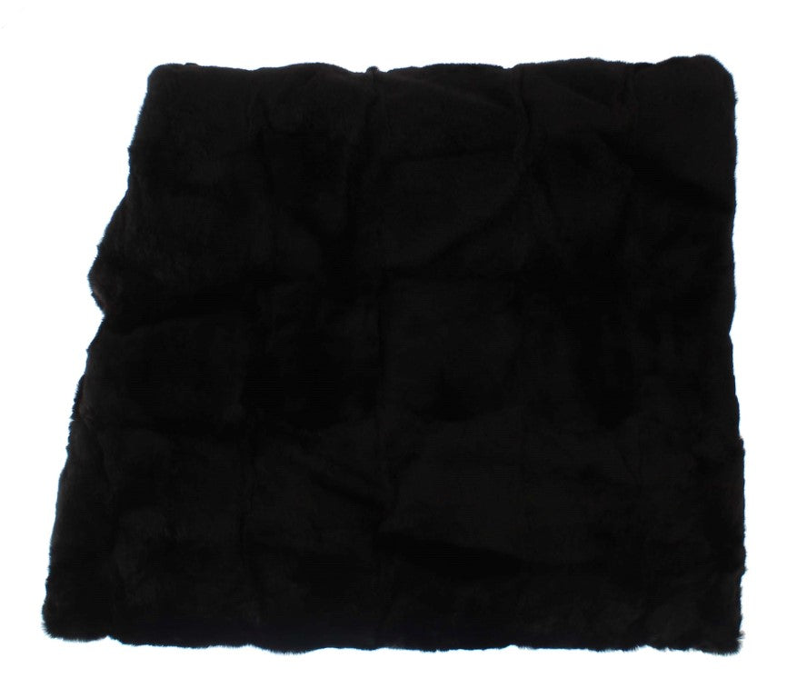 Bonnet écharpe à capuche en fourrure de belette noire Dolce & Gabbana