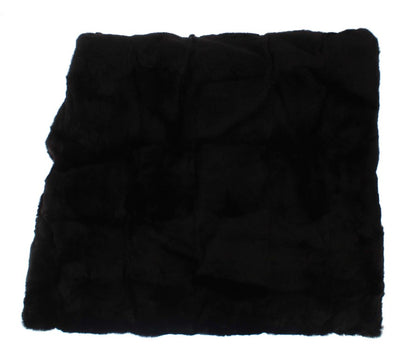 Bonnet écharpe à capuche en fourrure de belette noire Dolce & Gabbana