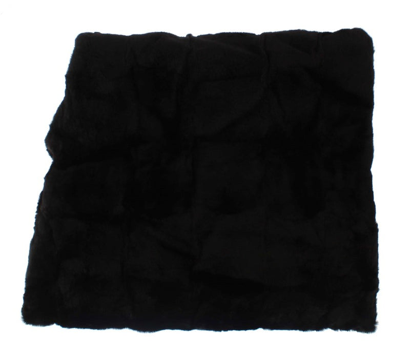 Bonnet écharpe à capuche en fourrure de belette noire Dolce &amp; Gabbana