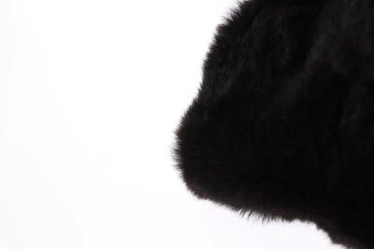 Bonnet écharpe à capuche en fourrure de belette noire Dolce & Gabbana
