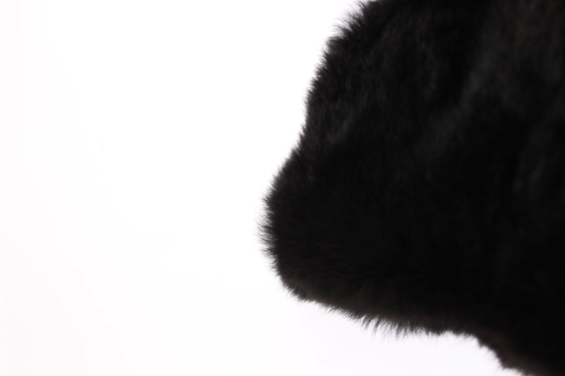 Bonnet écharpe à capuche en fourrure de belette noire Dolce &amp; Gabbana