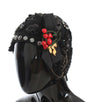 Dolce &amp; Gabbana - Broche chapeau cerises en cristal noir et or