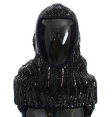 Bonnet écharpe à capuche en tricot noir à sequins Dolce &amp; Gabbana