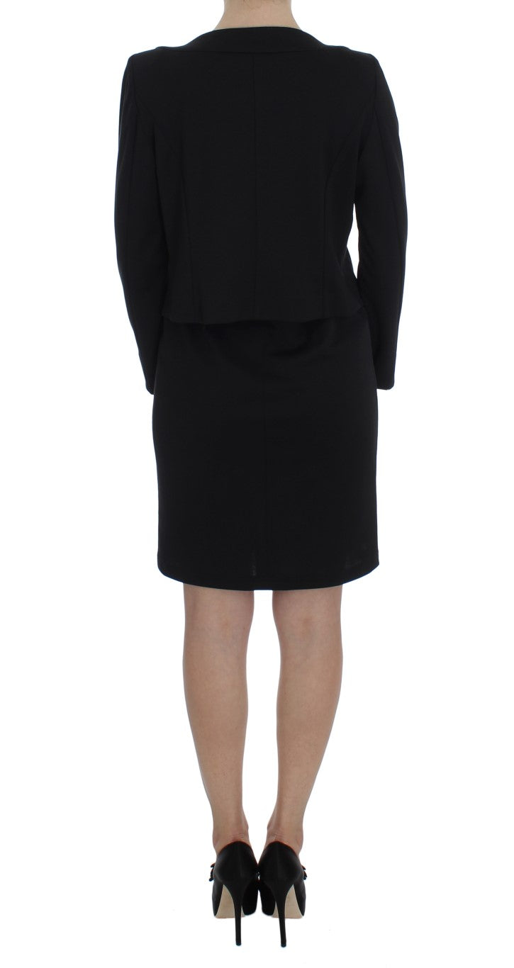 Ensemble robe fourreau et pull en jersey noir BENCIVENGA