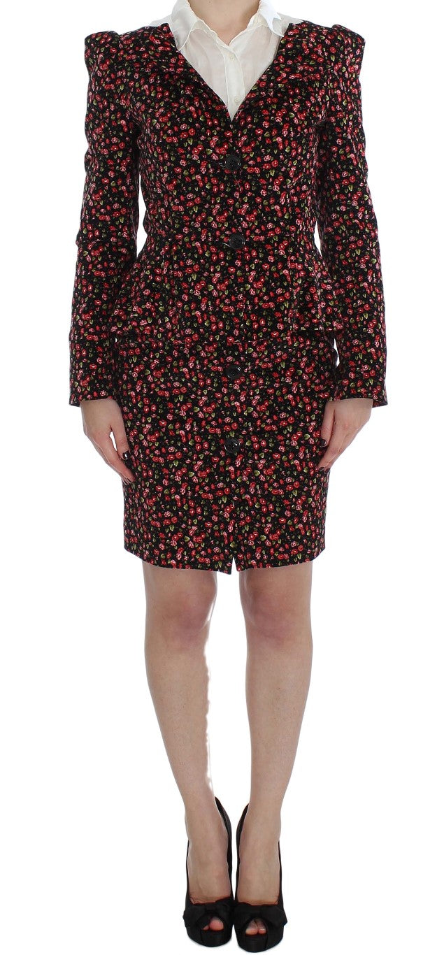 Costume floral noir multicolore de BENCIVENGA