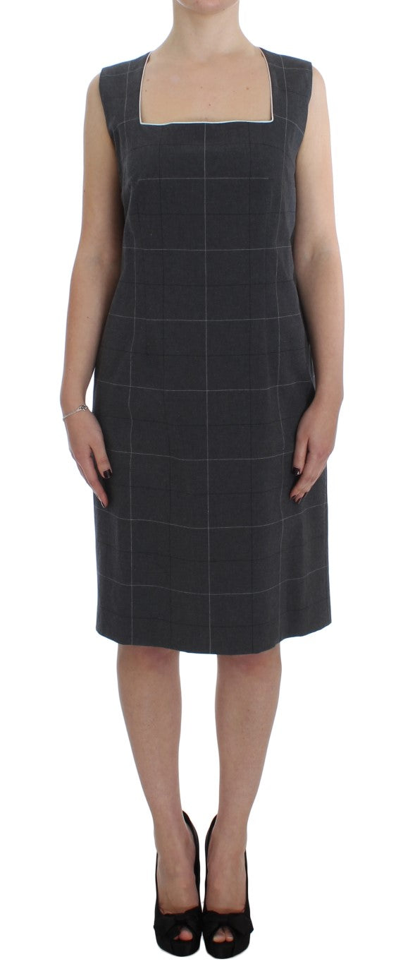 Ensemble tailleur-pantalon BENCIVENGA, robe fourreau extensible, gris.