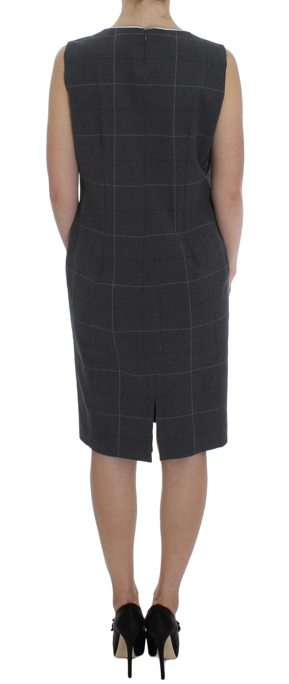 Ensemble tailleur-pantalon BENCIVENGA, robe fourreau extensible, gris.