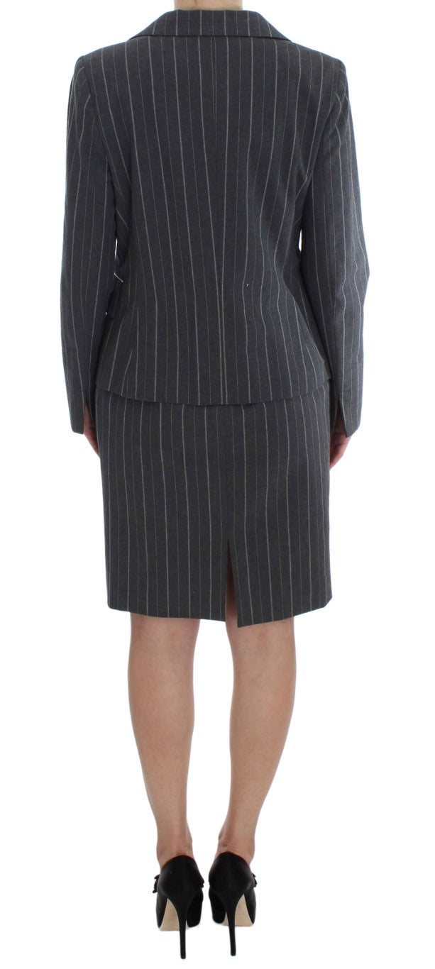 Ensemble tailleur-pantalon et blazer en jersey extensible gris de BENCIVENGA
