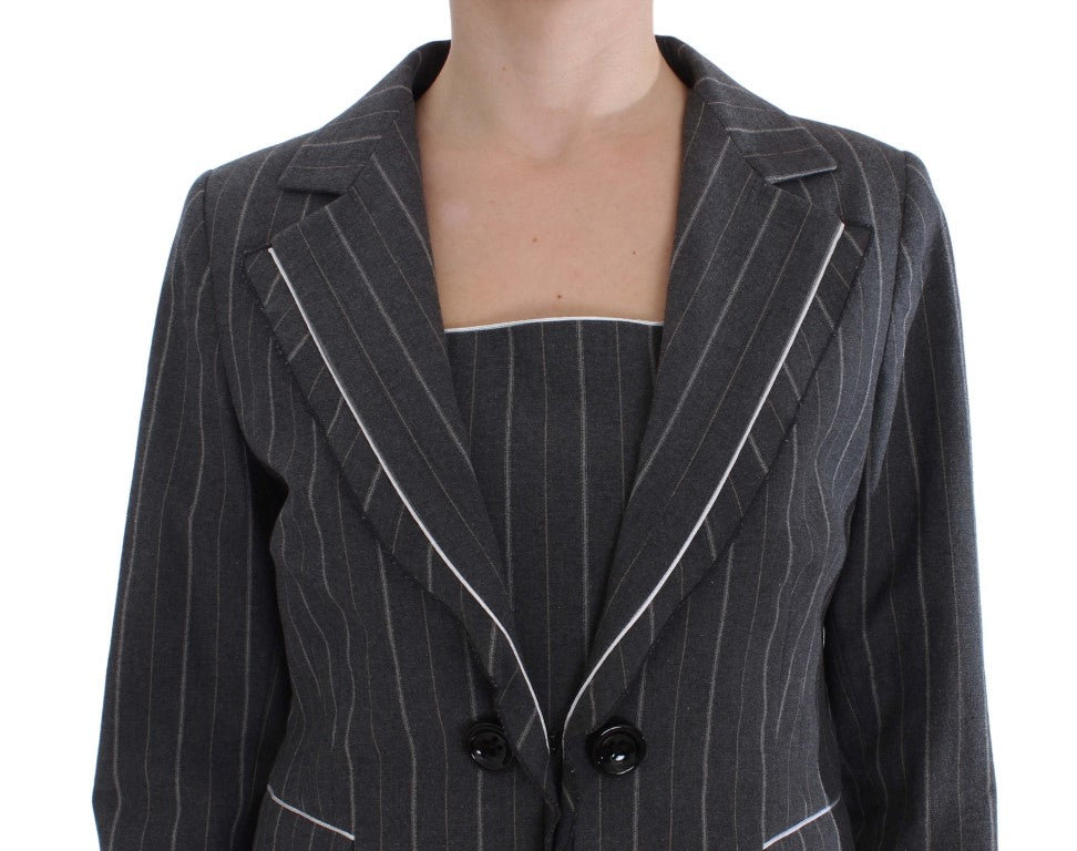Ensemble tailleur-pantalon et blazer en jersey extensible gris de BENCIVENGA