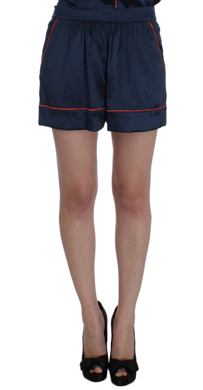 Short de pyjama en soie extensible bleu de Dolce &amp; Gabbana