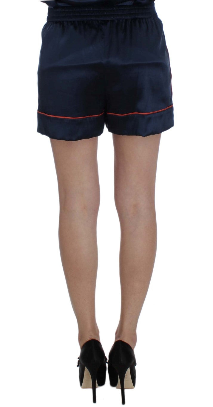 Short de pyjama en soie extensible bleu de Dolce &amp; Gabbana