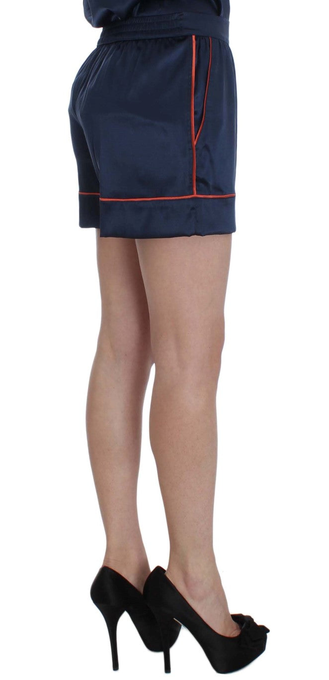 Short de pyjama en soie extensible bleu de Dolce &amp; Gabbana