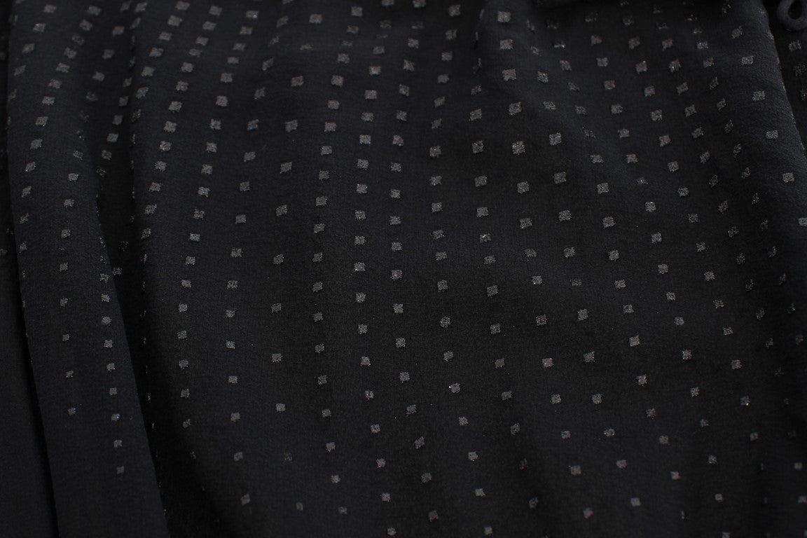 Blouse Exte à col montant et à enroulement noir