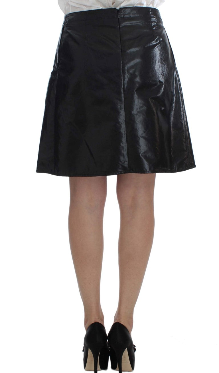 Exte Ensemble tailleur jupe et blazer noir et bleu.