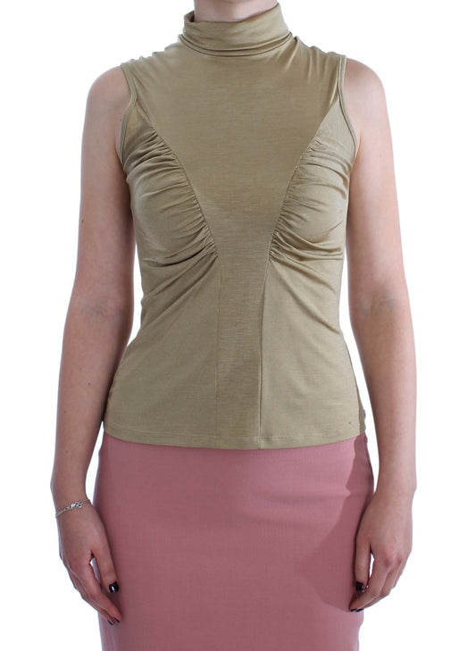 Exte Haut Col Rond en Nylon Or