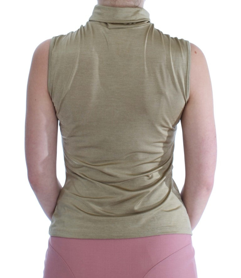 Exte Haut Col Rond en Nylon Or