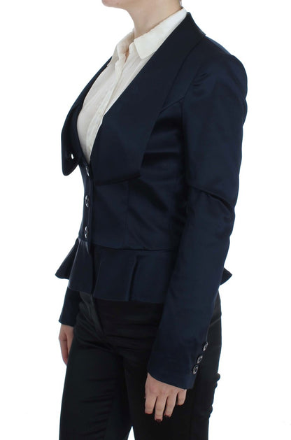 Blazer bleu Exte à trois boutons et à simple boutonnage