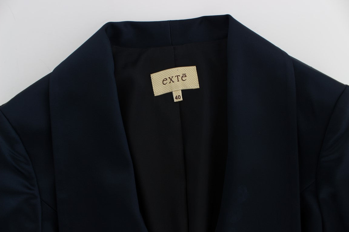 Blazer bleu Exte à trois boutons et à simple boutonnage