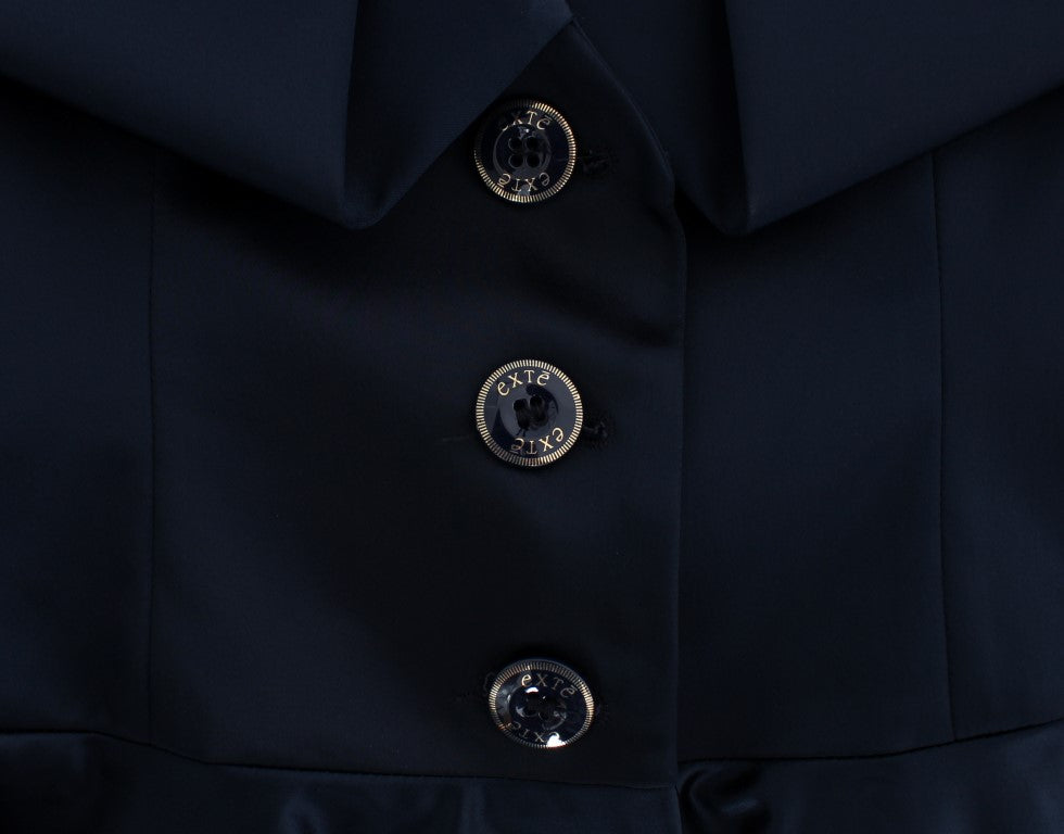 Blazer bleu Exte à trois boutons et à simple boutonnage