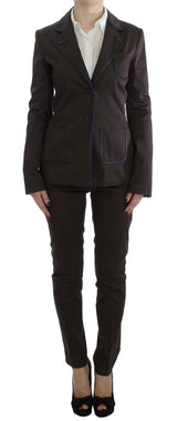 Costume Exte brun extensible à deux boutons