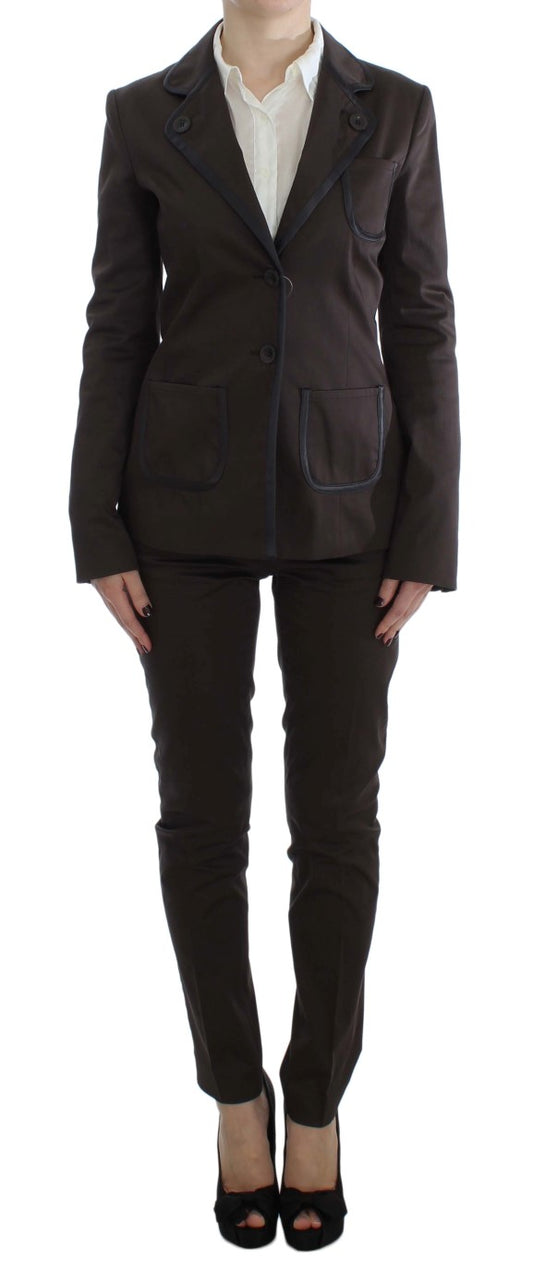 Costume Exte brun extensible à deux boutons