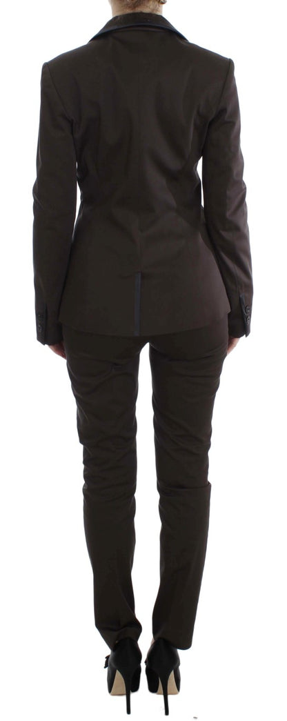 Costume Exte brun extensible à deux boutons