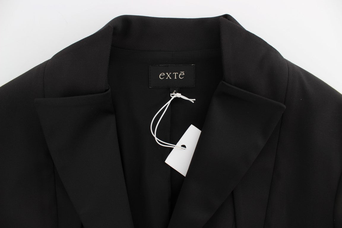 Exte veste blazer noire extensible à simple boutonnage