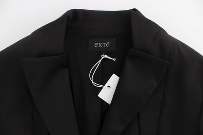 Exte veste blazer noire extensible à simple boutonnage