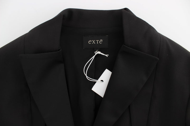 Exte veste blazer noire extensible à simple boutonnage