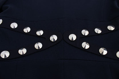 Exte Blazer Jacket en coton extensible noir avec clous dorés