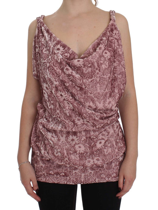Exte Haut chemisier en soie de viscose à imprimé floral rose