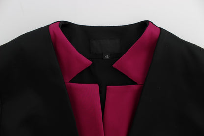 Exte veste blazer extensible noire et rose