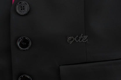 Exte veste blazer extensible noire et rose
