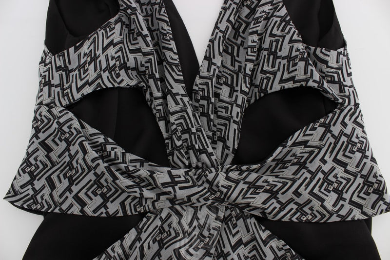 Blouse en soie grise et noire de Karl Lagerfeld