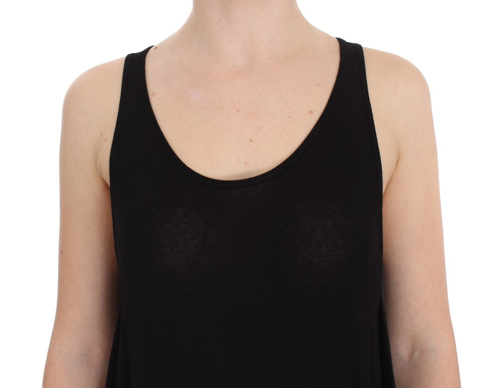 PLEIN SUD Blouse noire extensible sans manches