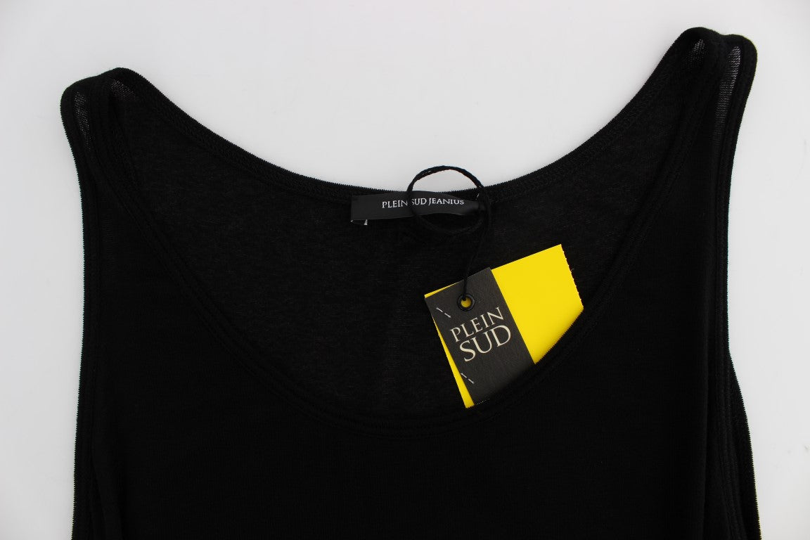PLEIN SUD Blouse noire extensible sans manches