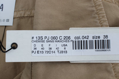 PLEIN SUD Chemise beige en coton sans manches