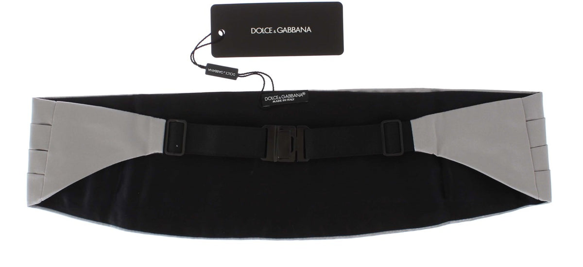 Ceinture large argentée Dolce &amp; Gabbana en soie