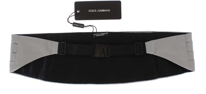 Ceinture large argentée Dolce &amp; Gabbana en soie