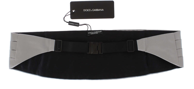 Ceinture large argentée Dolce &amp; Gabbana en soie