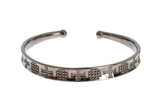 Nialaya Gray Rhodium 925 Zilveren Bangle Armband