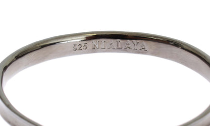 Bracelet jonc Nialaya gris en argent 925 rhodié