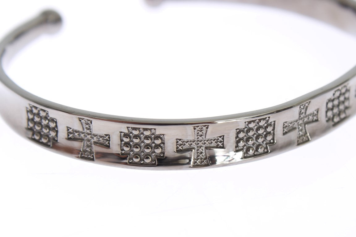 Bracelet jonc Nialaya gris en argent 925 rhodié