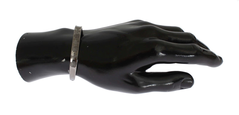 Bracelet jonc Nialaya gris en argent 925 rhodié